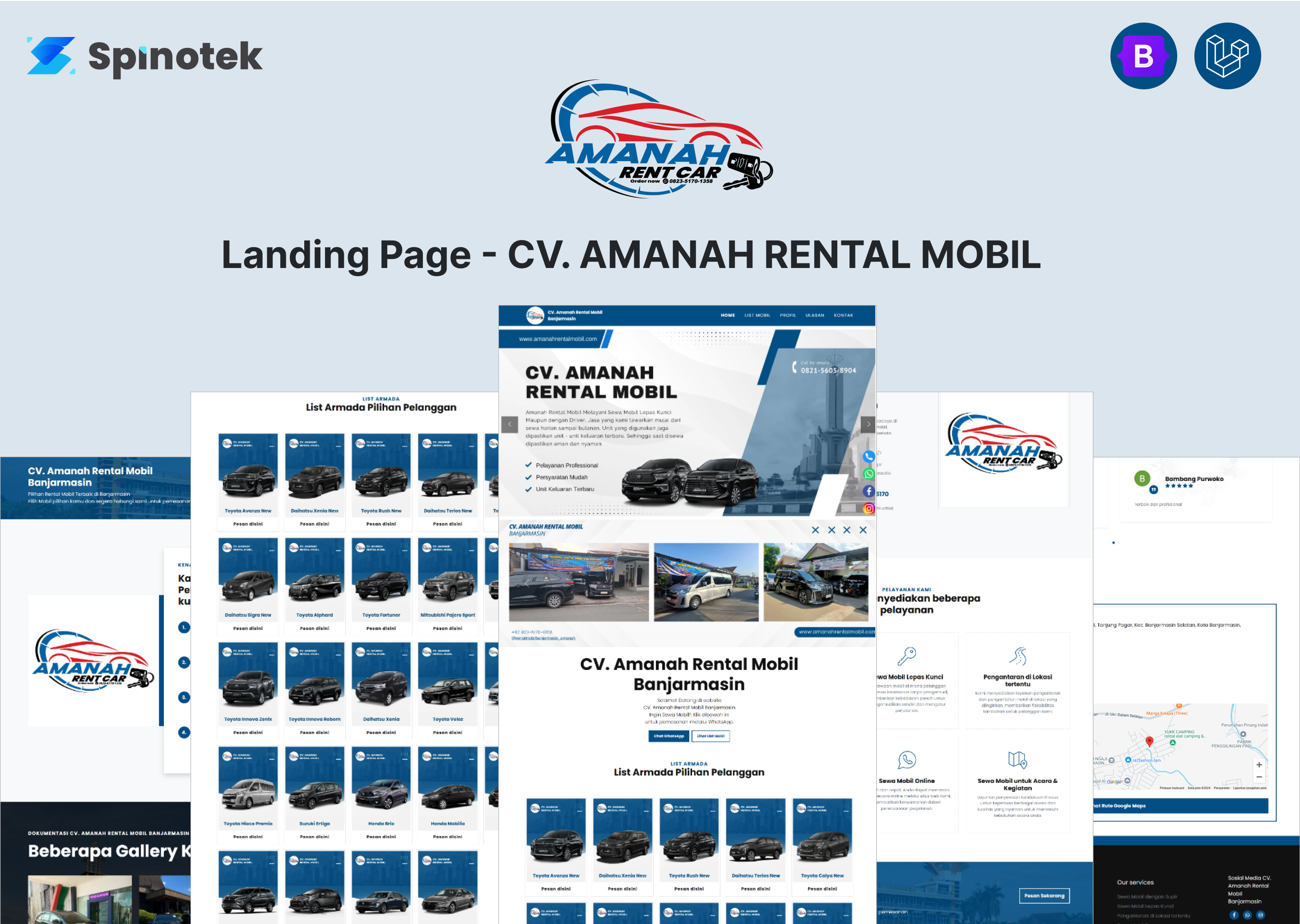 Landing Page CV. AMANAH RENTAL MOBIL