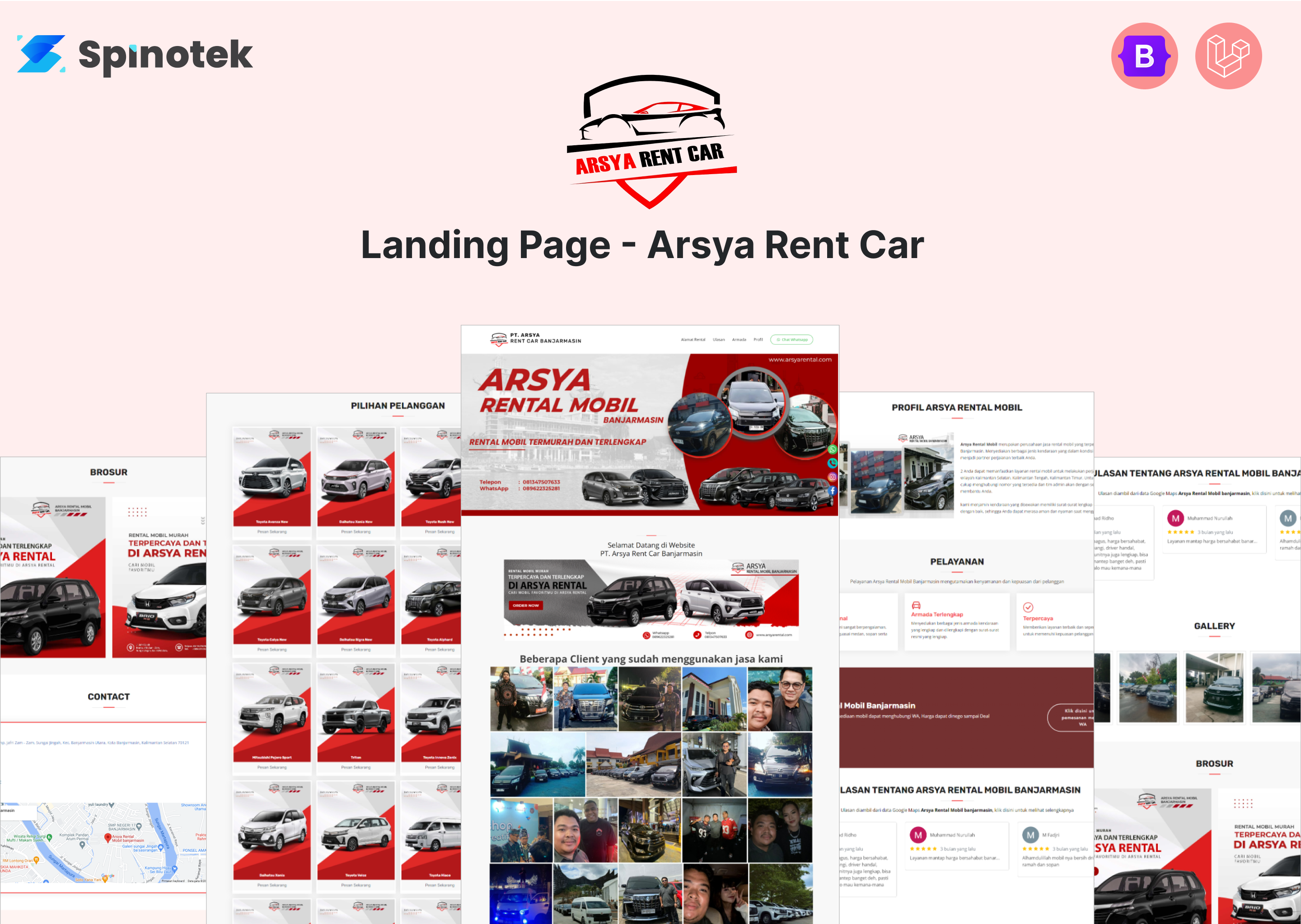 Landing Page PT. Arsya Rent Car